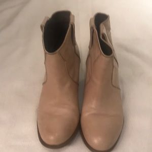Aldo half a boot cream 2 inch heel
